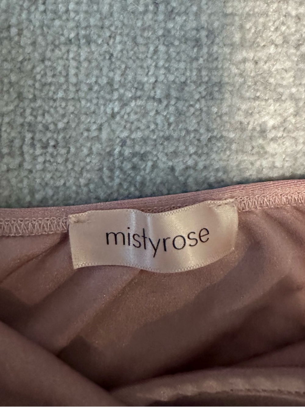 Misty Rose Womens Fitted Ruched Slit Dress in Shimmer Dusty Mauve Size S Party - Picture 9 of 10